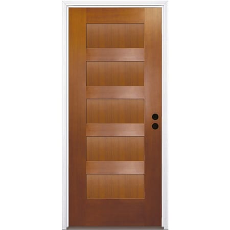 Codel Doors 36" x 80" Fir Grain Shaker Exterior Fiberglass Door 3068LHISPFG5PSHK69161DB
